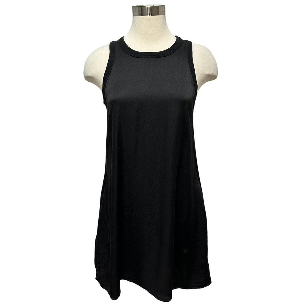 Nation LTD Satin Mini Tank Dress Womens S Black Sleeveless LBD Party Whimsigoth